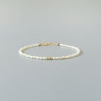 Tiny Natural Micro Pearl Bracelet -Dainty June Birthstone Jewelry