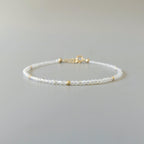 Tiny Opalite Bracelet - Dainty Gemstone Beaded Jewelry