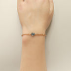 Tiny Andalusite Bracelet Dainty London Blue Topaz Gemstone Beaded Jewelry Minimalist Stacking December Birthstone Birthday Gift For Women