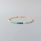 Tiny Grandidierite Bracelet Dainty Peach Moonstone Gemstone Bead Bracelet Crystal Jewelry Minimalist Birthday Gift for Women June Birthstone