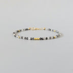 Tiny Rutilated Quartz Bracelet Dainty Turmalinated Gemstone Beaded Crystal Jewelry Minimalist Stacking Bracelet Birthday Gift Daughter Wife