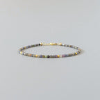 Tiny Multi Sapphire Bracelet Dainty Gemstone Beaded Bracelet Colorful Skinny Jewelry Minimalist September Birthstone Birthday Gift for Women