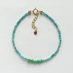 Tiny Arizona Turquoise Bracelet Dainty Green Turquoise Gemstone Beaded Bracelet Crystal December Birthstone Jewelry Minimalist Birthday Gift