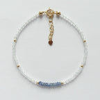 Tiny Blue Sapphire Bracelet Topaz Dainty Crystal Bracelet Sapphire Jewelry Minimalist September Birthstone Birthday Gift for Women Wife Mom