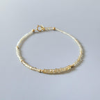 Tiny Citrine Bracelet Dainty Gemstone Beaded Bracelet Yellow Crystal Minimalist Jewelry November Birthstone Gift for Women Mom Wife Daughter