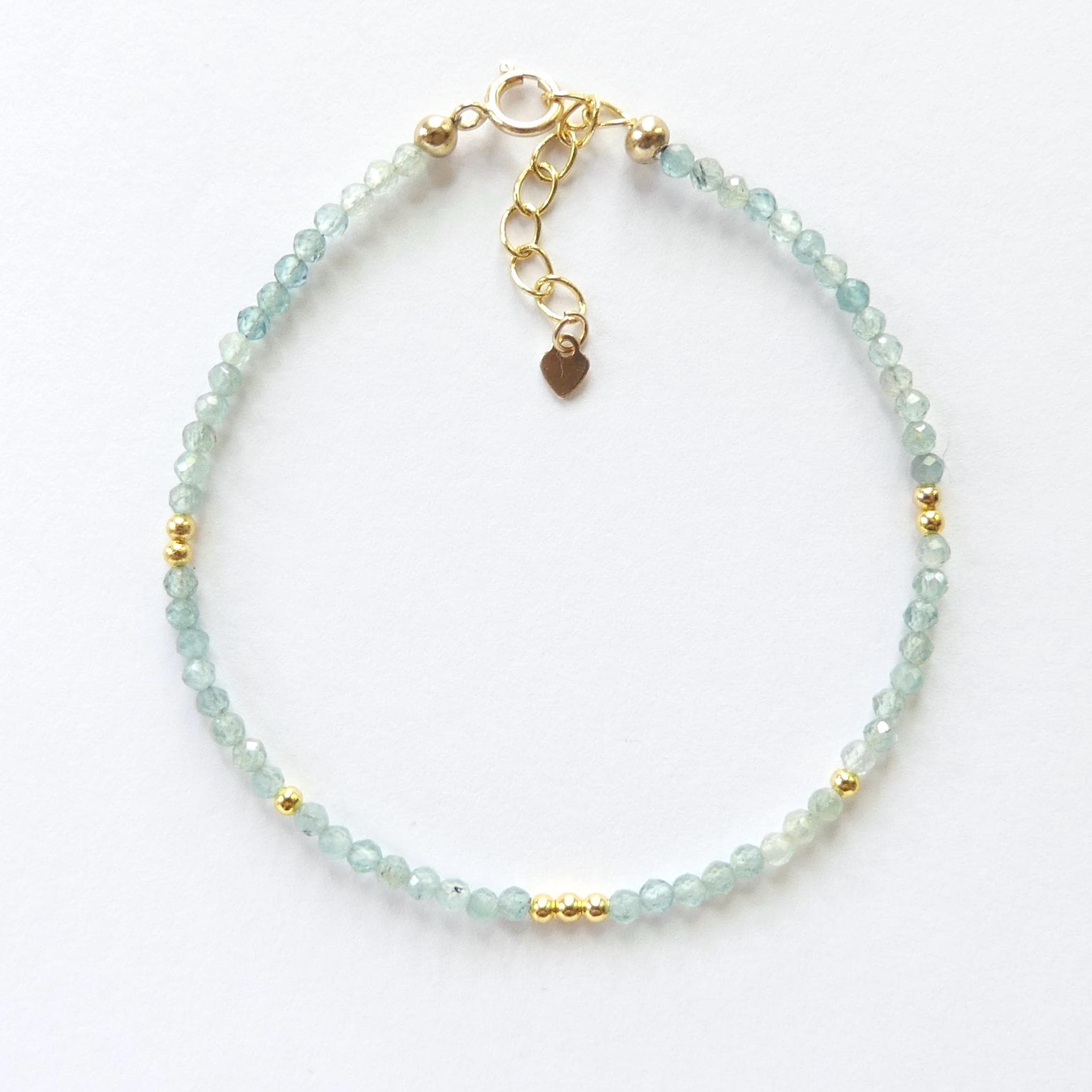 Tiny Blue Tourmaline Bracelet Dainty Indicolite Gemstone Beaded Bracelet October Birthstone Crystal Jewelry Minimalist Birthday Gift Women