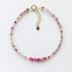 Multi Spinel Bracelet Dainty Gemstone Beaded Bracelet Minimalist Jewelry Chrystal Boho Chic Stacking Bracelet Birthday Gift for Women Wife