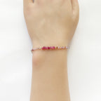 Multi Spinel Bracelet Dainty Gemstone Beaded Bracelet Minimalist Jewelry Chrystal Boho Chic Stacking Bracelet Birthday Gift for Women Wife