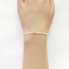 Tiny Diamond Bracelet White Zircon Dainty Gemstone Beaded Bracelet Sparkly Crystal Minimalist April Birthstone Birthday Gift for Women