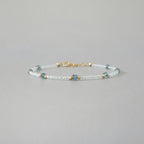 Tiny Sky Blue Topaz Bracelet - Dainty December Birthstone Jewelry