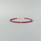 Tiny Longido Ruby Bracelet Dainty Gemstone Minimalist Jewelry