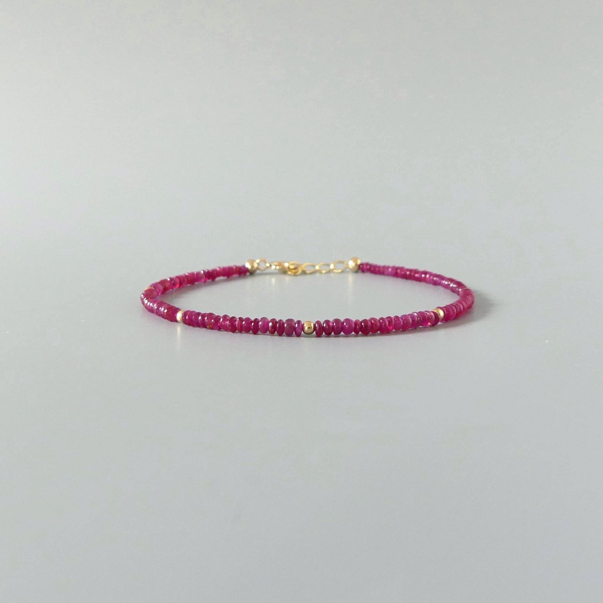 Tiny Longido Ruby Bracelet Dainty Gemstone Minimalist Jewelry