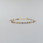 Tiny Multi Sapphire Bracelet Dainty Colorful Minimalist Jewelry