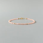 Tiny Rhodochrosite Bracelet Dainty Crystal Minimalist Jewelry
