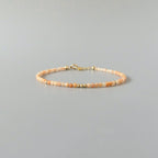 Tiny Pink Aventurine Bracelet Dainty Gemstone Beaded Jewelry Minimalist
