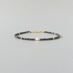 Tiny Mystic Black Spinel Bracelet Dainty Minimalist Jewelry