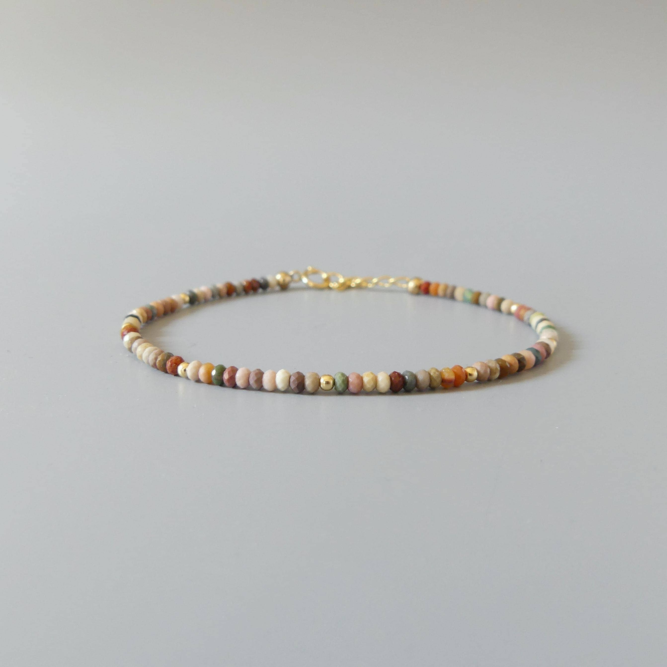 Tiny Ocean Jasper Bracelet -Dainty Beaded Jewelry