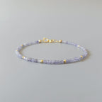Tiny Tanzanite Bracelet - Dainty Gemstone Beaded Jewelry