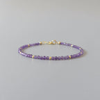 Tiny Amethyst Bracelet -Dainty February Birthstone Jewelry