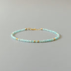 Tiny Peruvian Amazonite Bracelet - Dainty Minimalist Beaded Jewelry