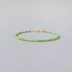 Tiny Tsavorite Garnet Bracelet - Dainty Gemstone Beaded Jewelry