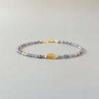 Tiny Iolite Bracelet With Citrine -Dainty Beaded Jewelry