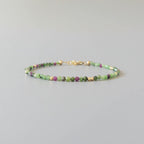 Tiny Ruby Zoisite Bracelet - Dainty Beaded Jewelry
