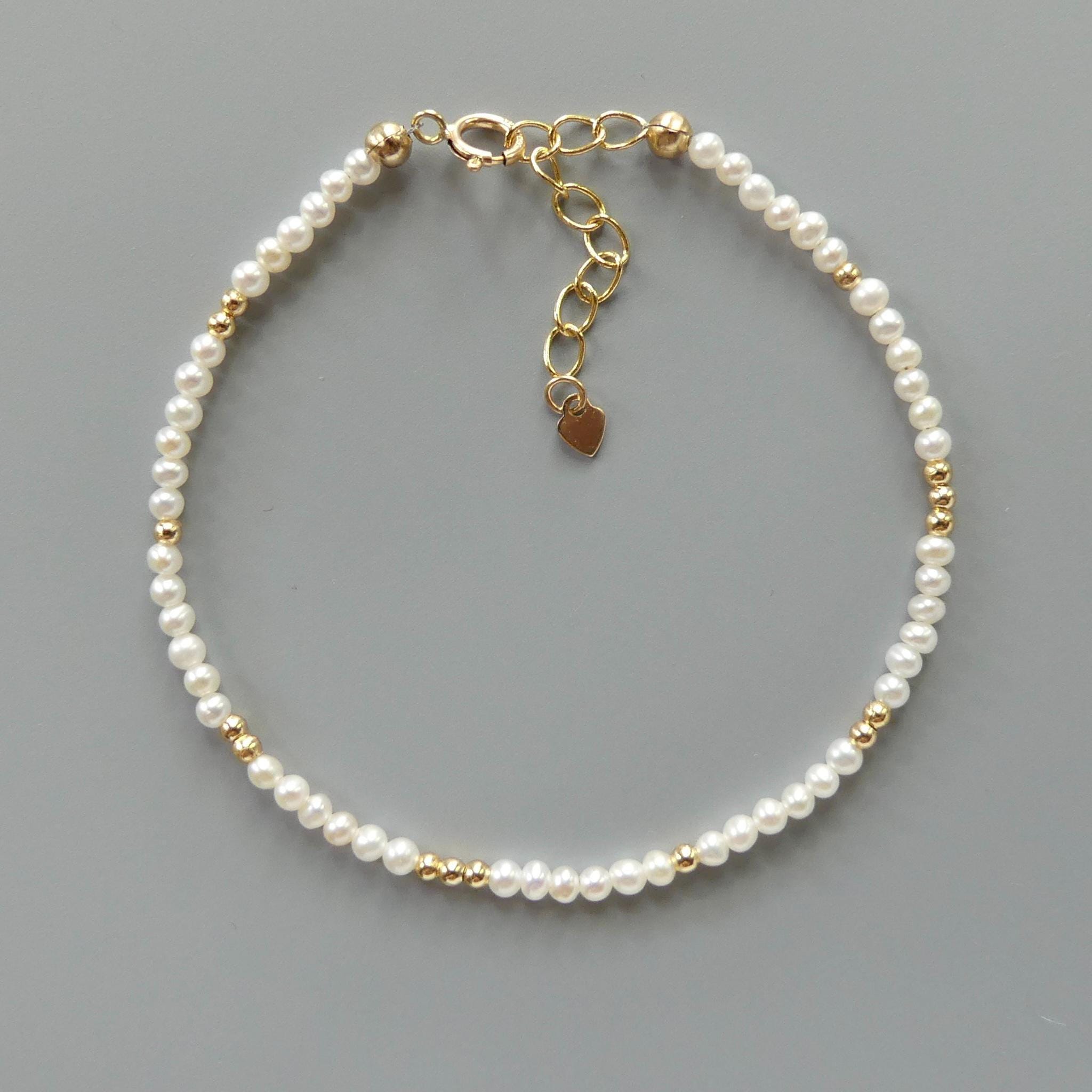 Tiny Freshwater Pearl Bracelet - Dainty Beaded Jewelry