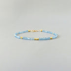 Tiny Aquamarine Bracelet -Dainty March Birthstone Jewelry