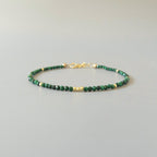 Tiny Malachite Bracelet - Dainty Gemstone Beaded Bracelet