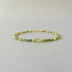 Tiny Green Tourmaline Bracelet - Dainty Colorful Beaded Jewelry