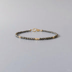 Tiny Pyrite Bracelet - Dainty Gemstone Beaded Jewelry