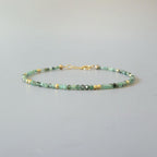 Tiny Emerald Bracelet - Dainty May Birthstone Minimalist Jewelry