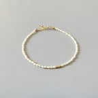 Tiny Natural Micro Pearl Bracelet -Dainty June Birthstone Jewelry