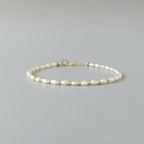 Tiny Freshwater Pearl Bracelet - Dainty June Birthstone Jewelry