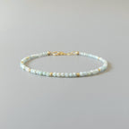 Tiny Larimar Bracelet -Dainty Beaded Bracelet