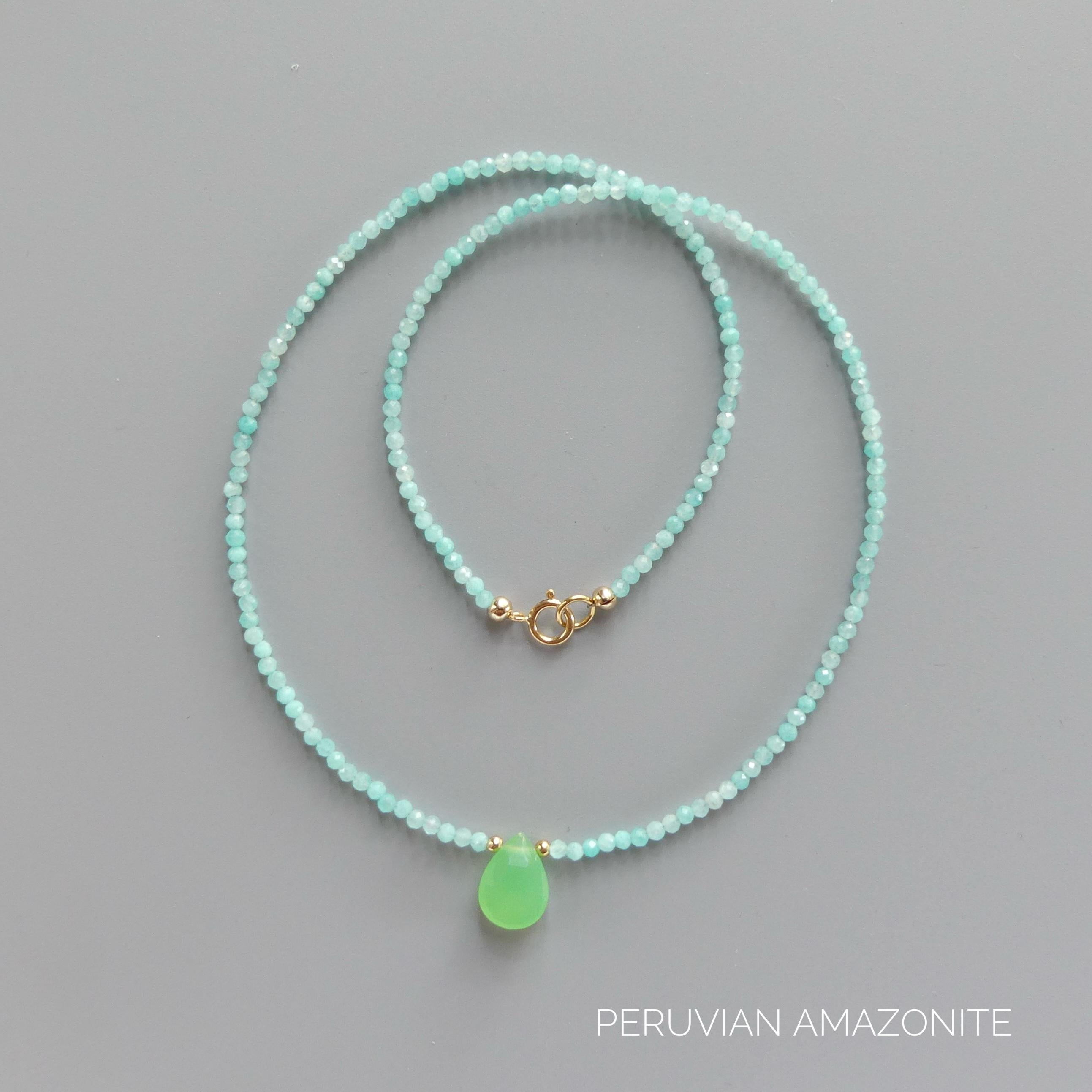 Tiny Gemstone Beaded Necklace Dainty Amazonite Amethyst Peridot Garnet Crystal Choker Minimalist Jewelry Birthday Gift Daughter Wife Mom