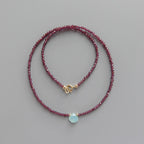 Tiny Garnet Beaded Necklace Dainty Garnet Choker Red Crystal Necklace Minimalist Jewelry Boho Chic Birthday Gift January Birthstone Wife Mom