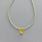 Tiny Peridot Beaded Necklace Dainty Peridot Choker Red Crystal Necklace Minimalist Jewelry Boho Birthday Gift August Birthstone Wife Mom