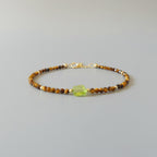 Tiny Tiger Eye Bracelet Dainty Gemstone Beaded Jewelry Tiger's eye Stacking Trendy Bracelet Peridot Minimalist Jewelry Birthday Gift Mom