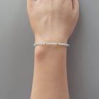 Tiny Sky Blue Apatite Bracelet Dainty Gemstone Beaded Bracelet Crystal Jewelry Minimalist Boho Chic Birthday Gift for Mom Wife Bridesmaids