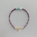 Tiny Stitchite and Sky Apatite Bracelet - Dainty Gemstone Beaded Jewelry
