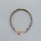 Tiny Ruby in Kyanite Bracelet Dainty Gemstone Beaded Bracelet Colorful Crystal Minimalist Jewelry Boho Wedding Gift Host Wife Bridesmaid