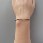 Tiny Ruby in Kyanite Bracelet Dainty Gemstone Beaded Bracelet Colorful Crystal Minimalist Jewelry Boho Wedding Gift Host Wife Bridesmaid