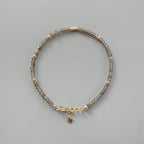 Tiny Smoky Quartz Bracelet - Dainty Gemstone Beaded Jewelry