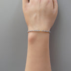 Tiny Sapphire Bracelet - Dainty Gemstone Beaded Jewelry