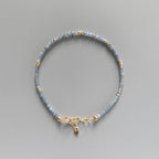 Tiny Sapphire Bracelet - Dainty Gemstone Beaded Jewelry