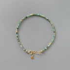 Tiny Emerald Bracelet - Dainty May Birthstone Minimalist Jewelry