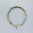 Tiny Arizona Turquoise Bracelet -Dainty Multicolor Turquoise Jewelry
