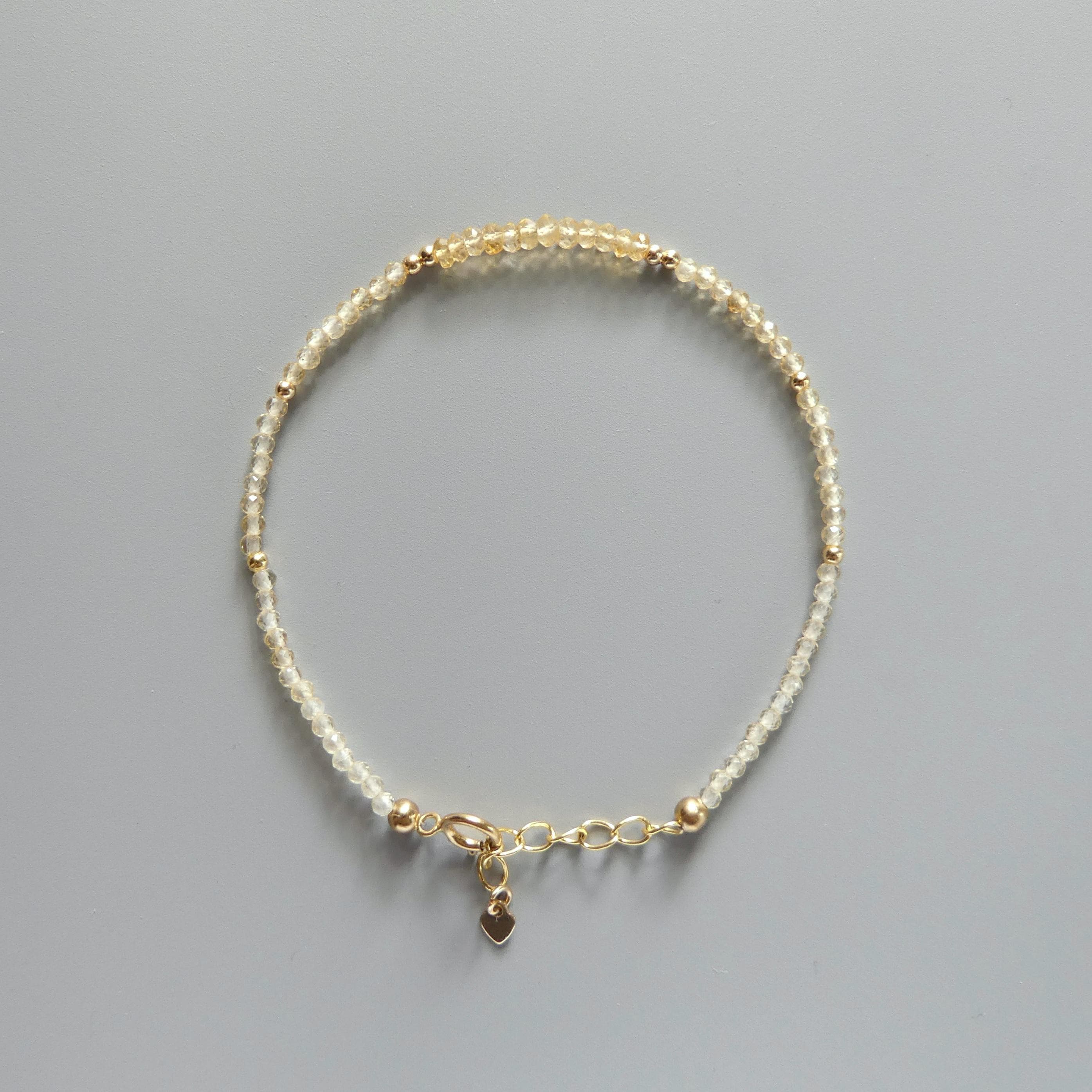 Tiny Ombre Citrine Bracelet - Dainty November Birthstone Jewelry